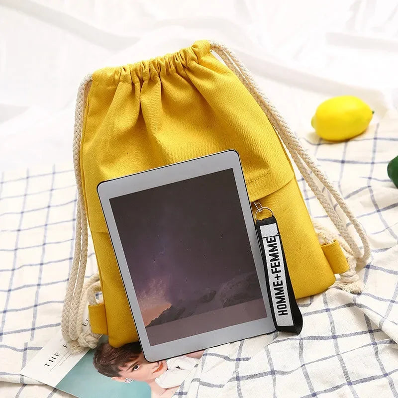 Simple Canvas Drawstring Bag