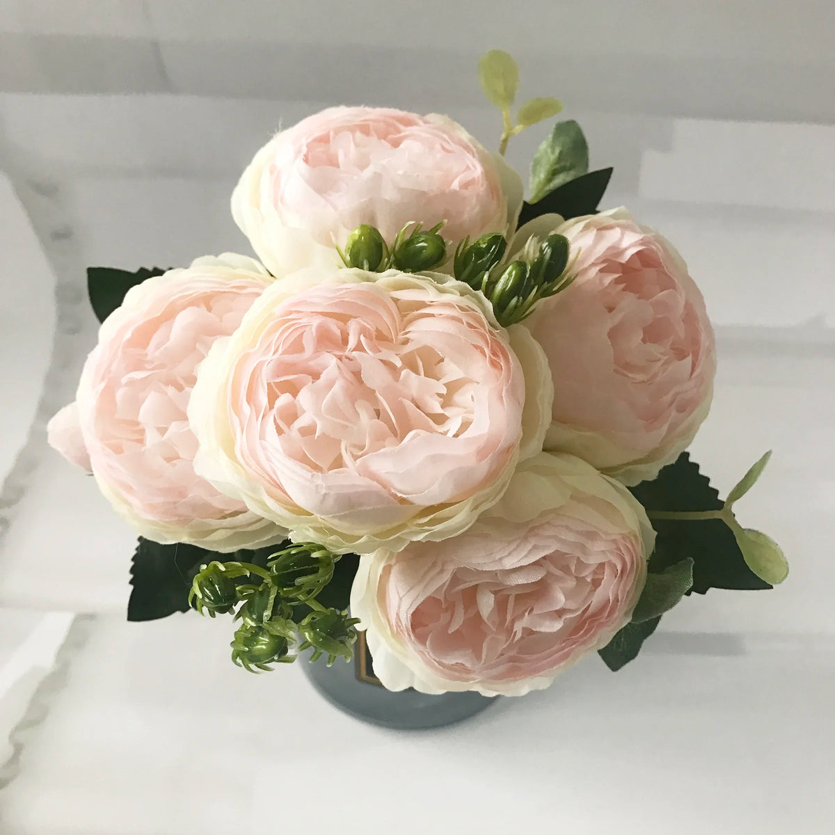 Pink Silk Peony Bouquet 30cm
