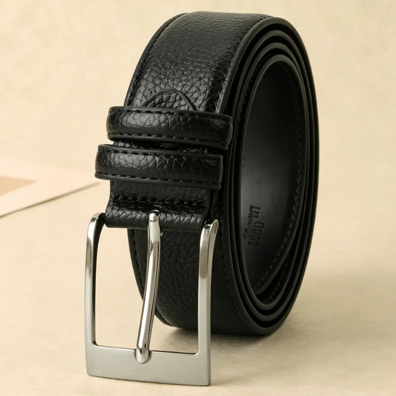 Men's Textured Leather Business Belt