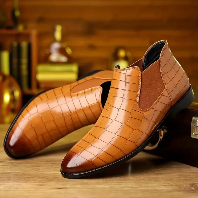 Men's Pointed-Toe Leather Boots