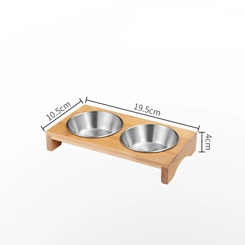Bamboo Tray with Steel Dip Bowls