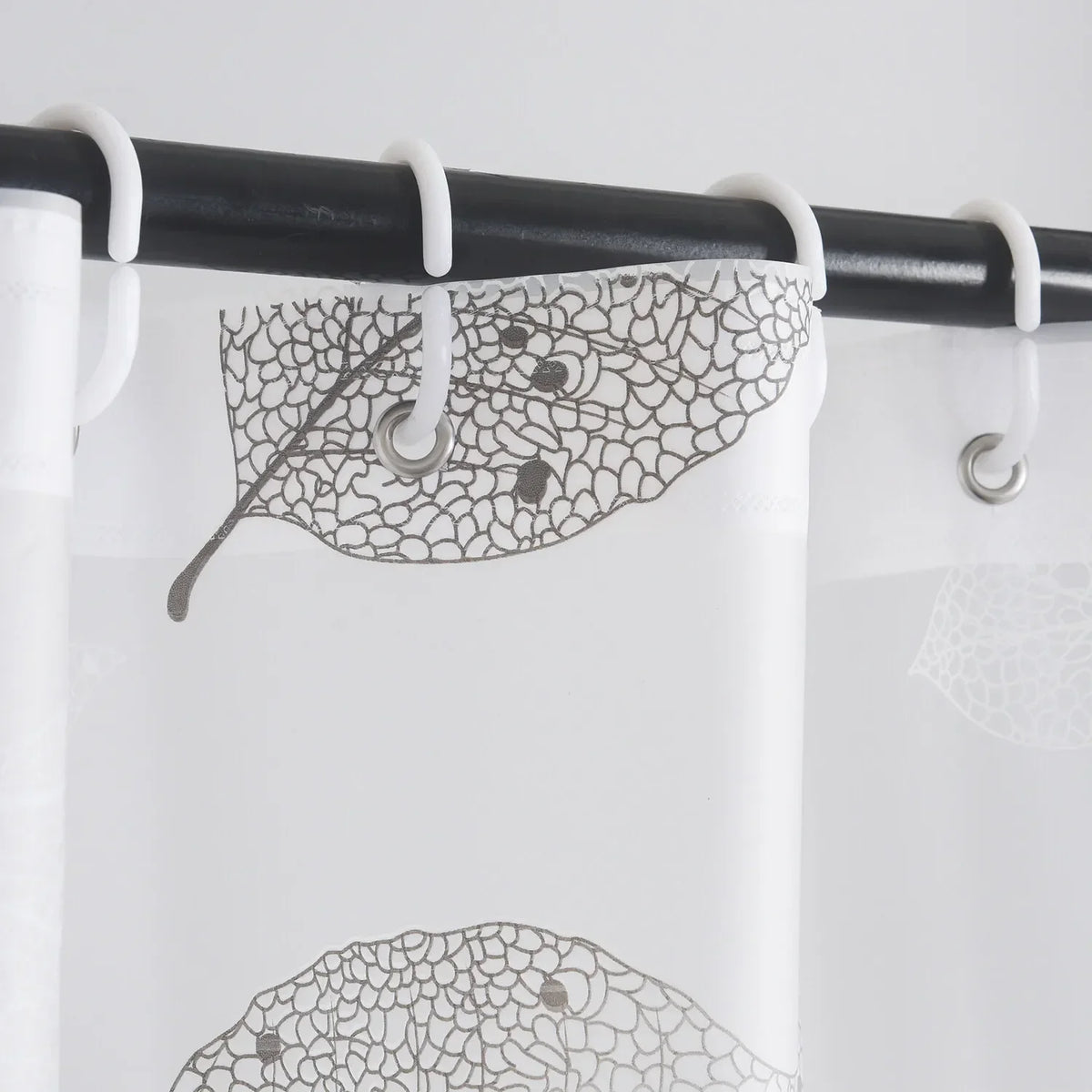 Clear Leaf Pattern Shower Curtain