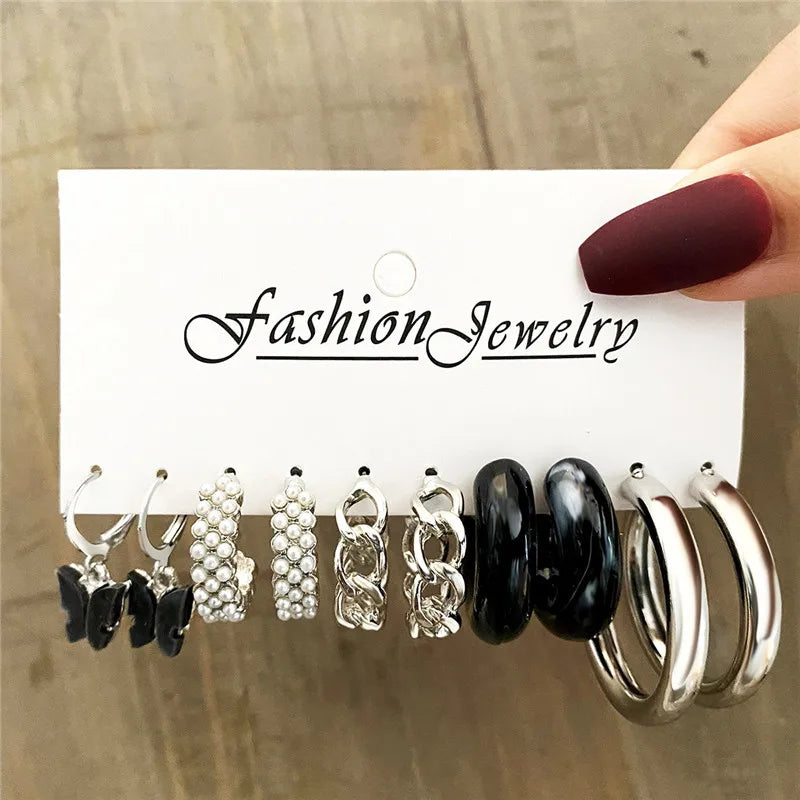 Earrings Set Butterfly Acrylic