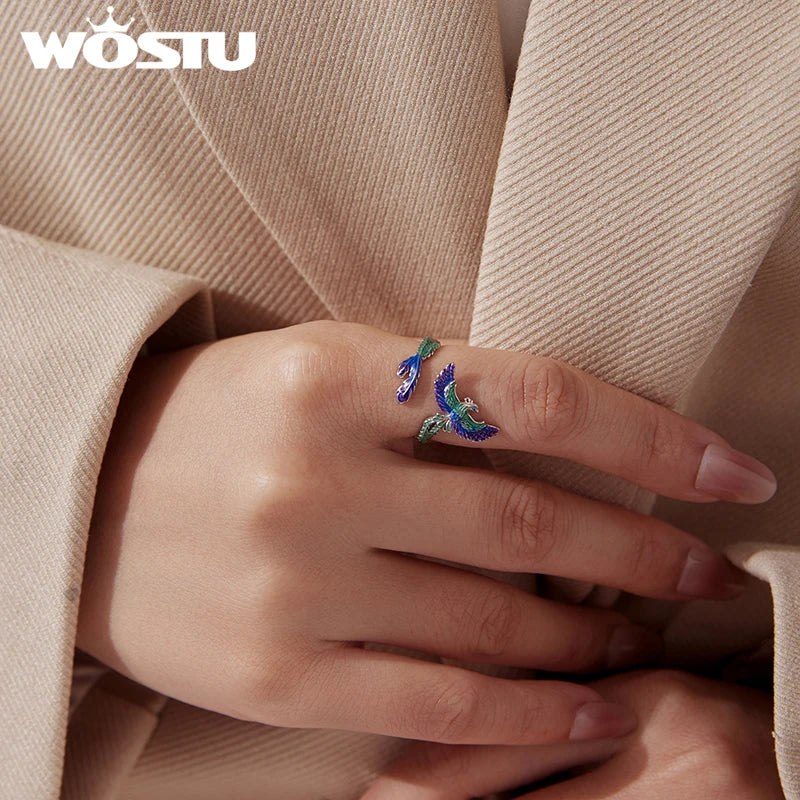 Crystal Bird & Flower Ring