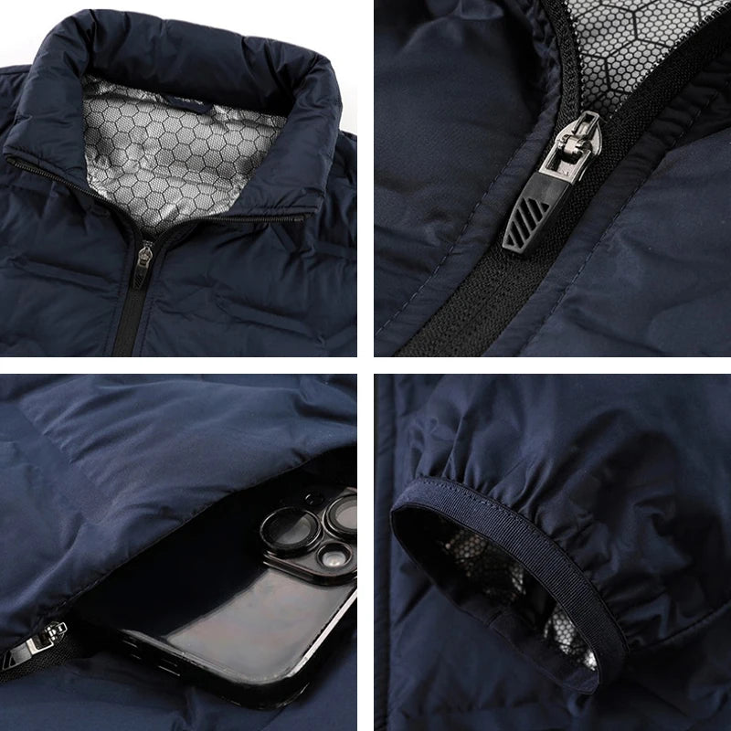 Men's Stand Collar Duck Down Puffer Jacket