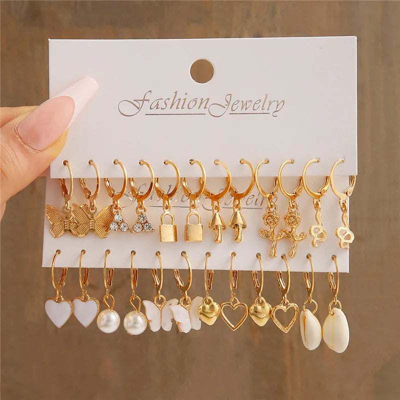 Earrings Set Butterfly Acrylic