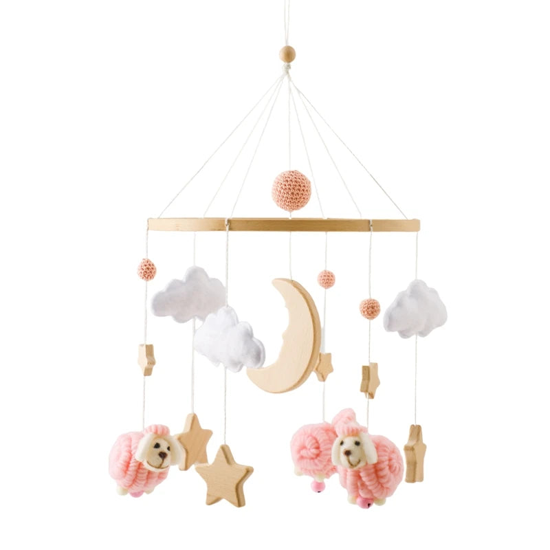 ⭐ Wooden Crochet Stars Baby Crib Mobile