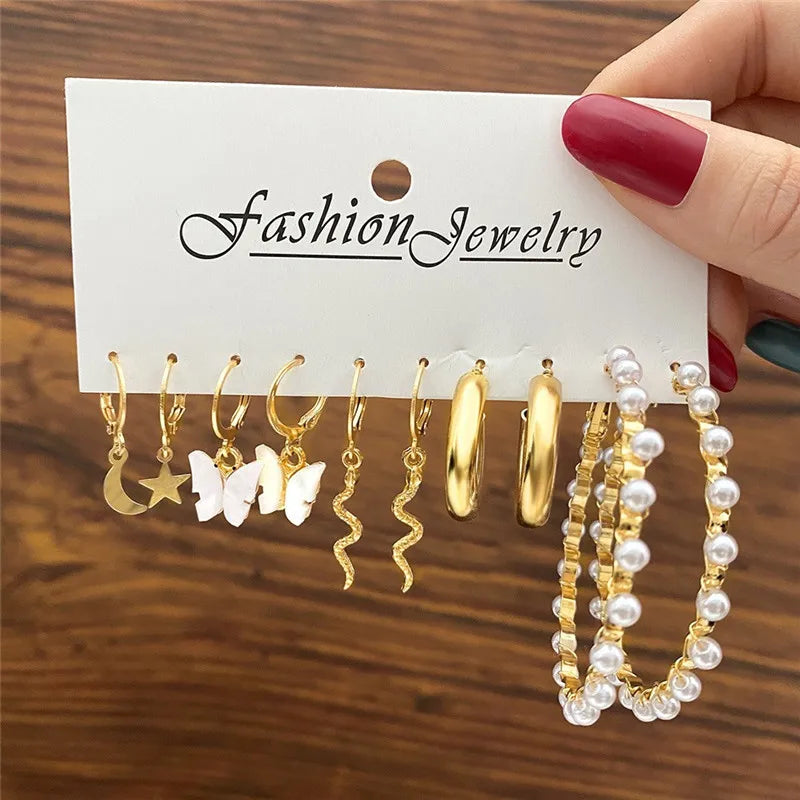 Earrings Set Butterfly Acrylic