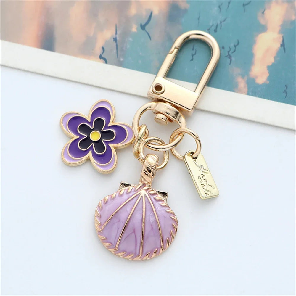 Enamel Cherry Blossom Keychain