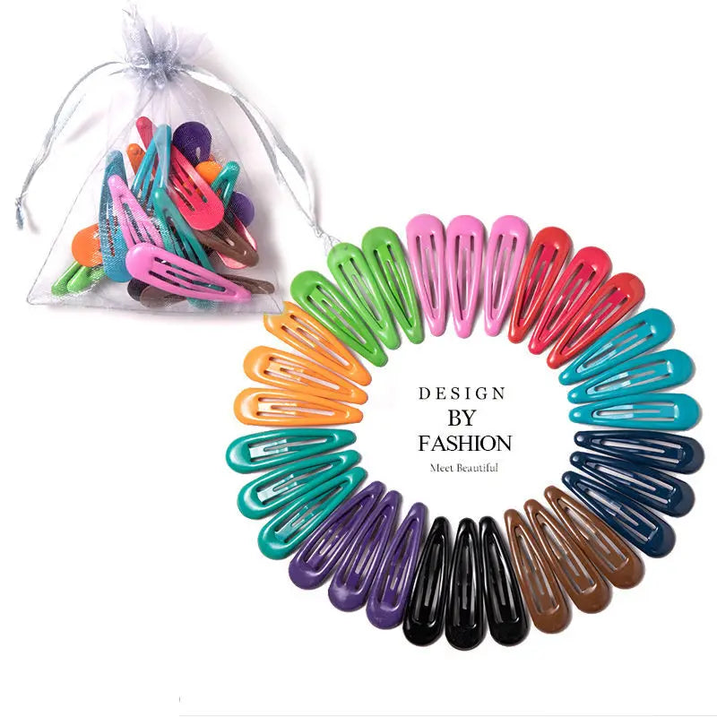 Girls Candy Color Hair Clips Set