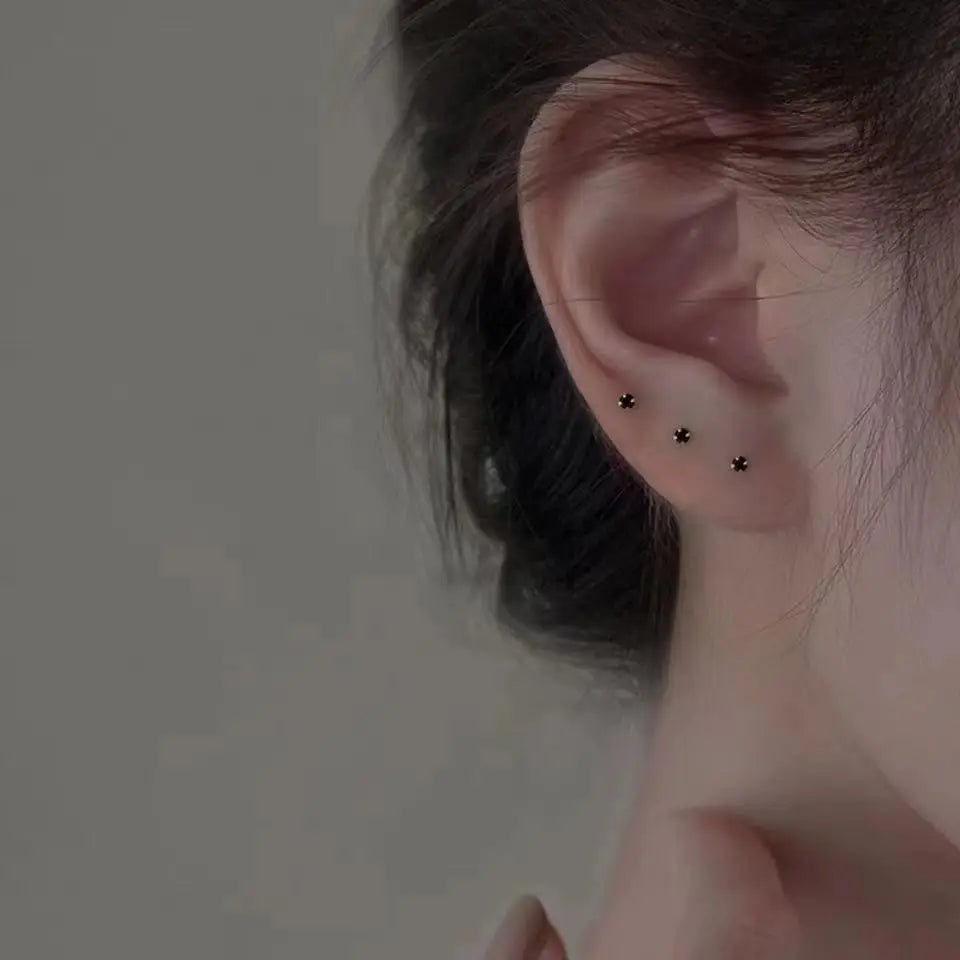 Tiny Metal Charm Stud Earrings