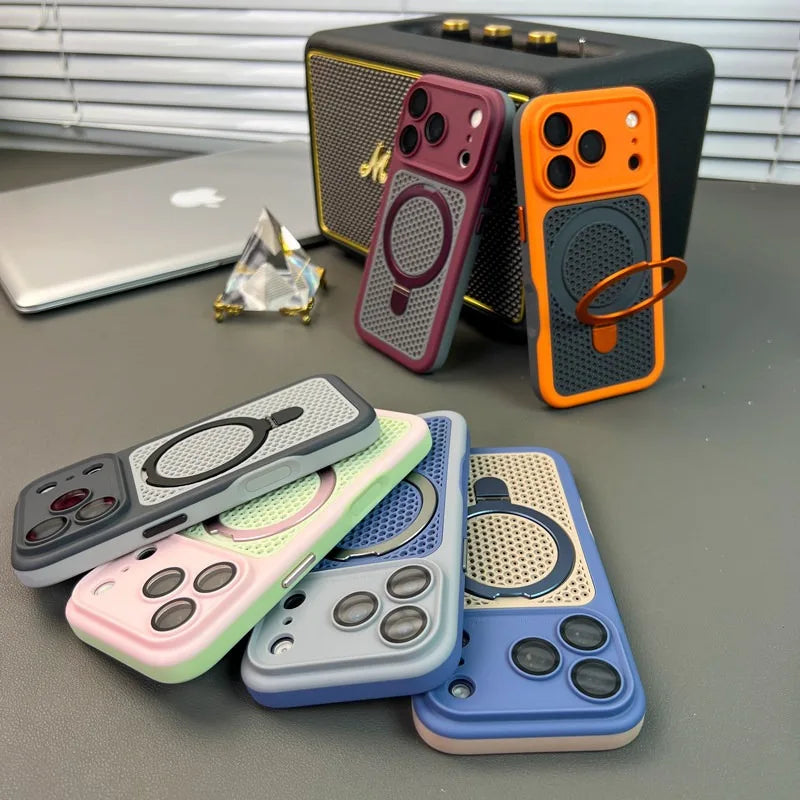🌈 Heat Dissipation Color Blocking MagSafe Case