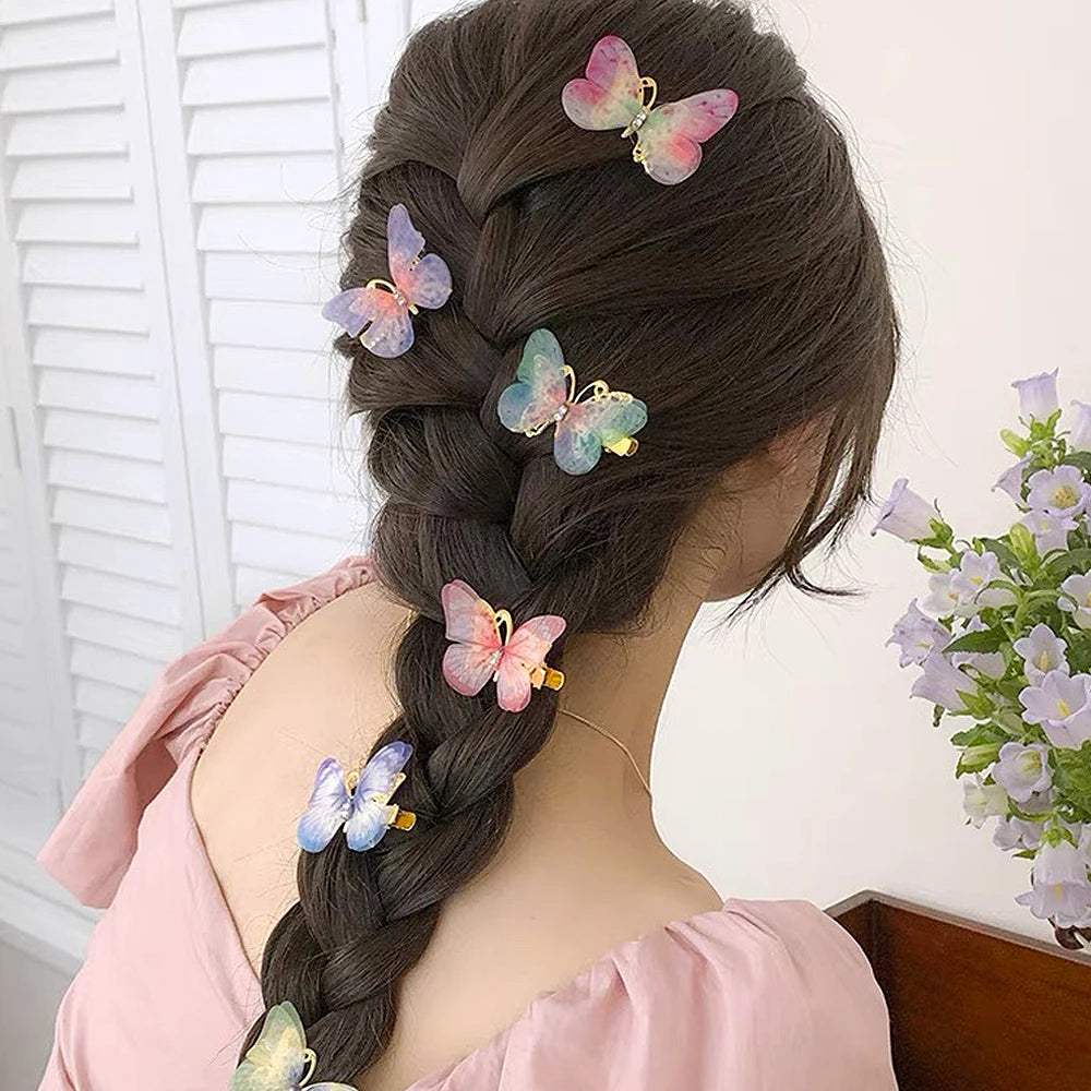 Butterfly Hair Clips Set – 6 Pcs