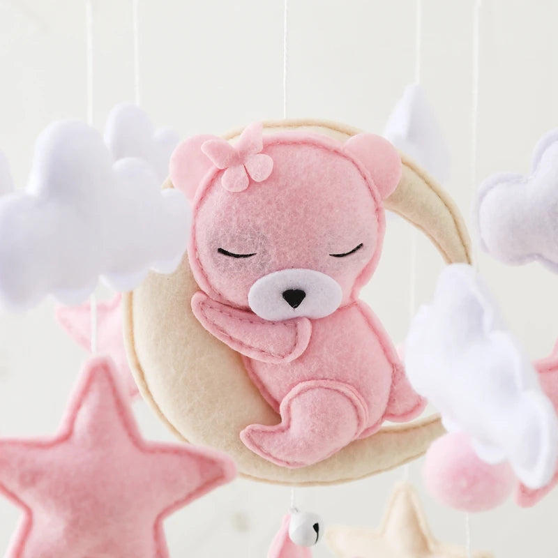 🧸 Wooden Bear Crib Mobile Rattle