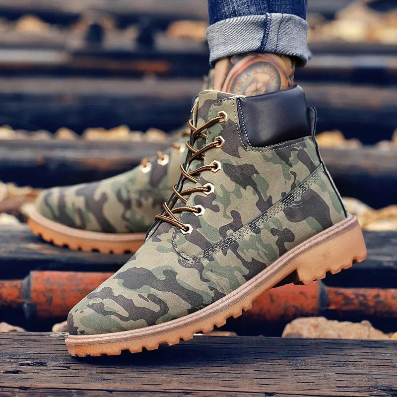 Men's Camouflage Ankle Boots