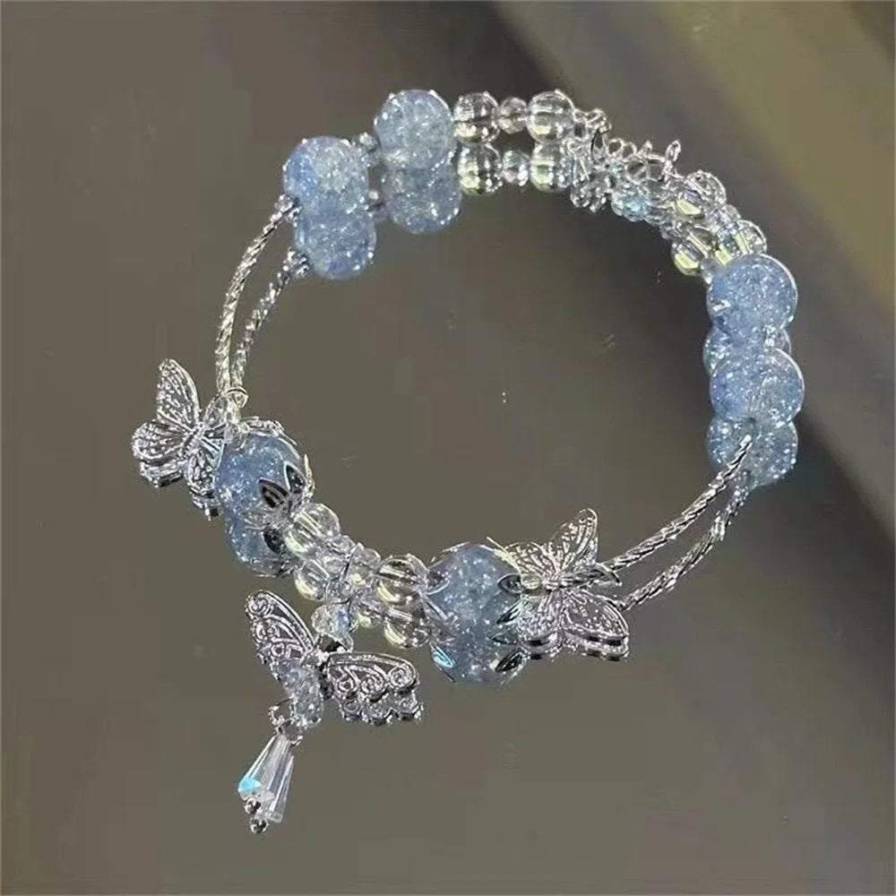 Crystal Flower Tassel Bracelet