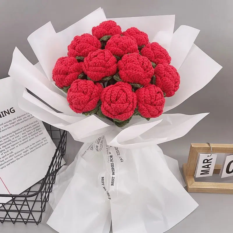 Handmade Crochet Yarn Rose