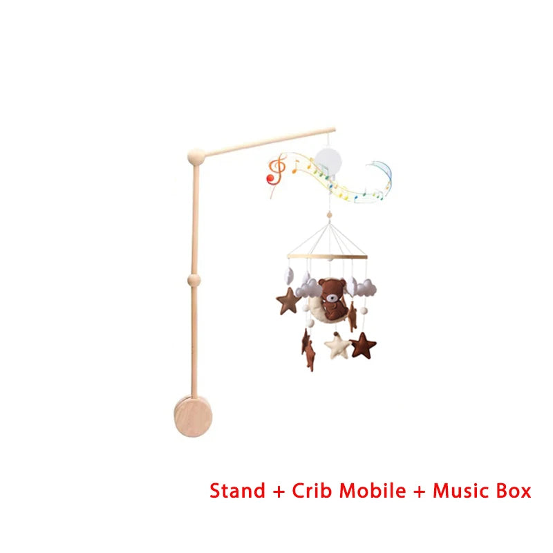 🐻 Wooden Bear Baby Crib Mobile