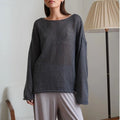 Sheer Flared Sleeve Knit Top