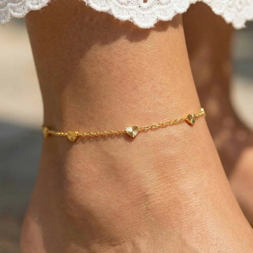 18K Gold Plated Heart Anklet