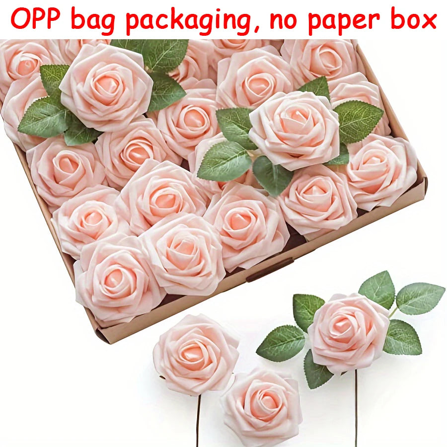 Artificial Roses with Stems – 25 Pcs