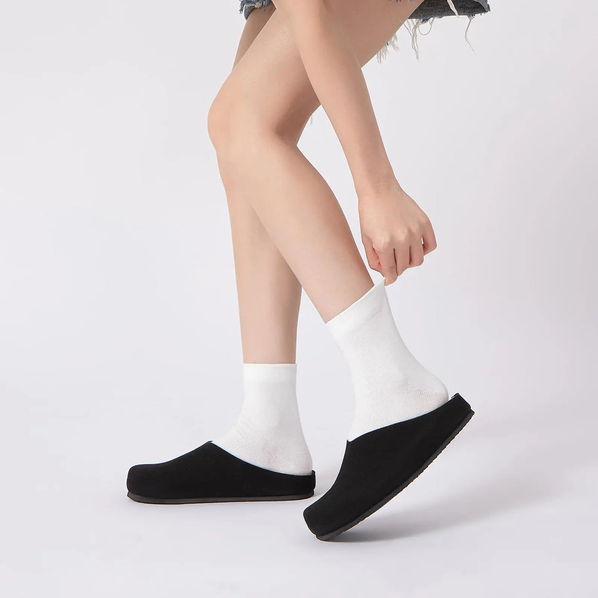 Women's Suede Buckle Clogs
