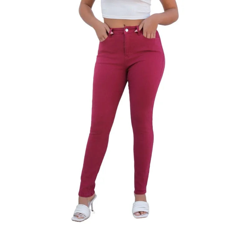 High Waist Washed Pencil Jeans