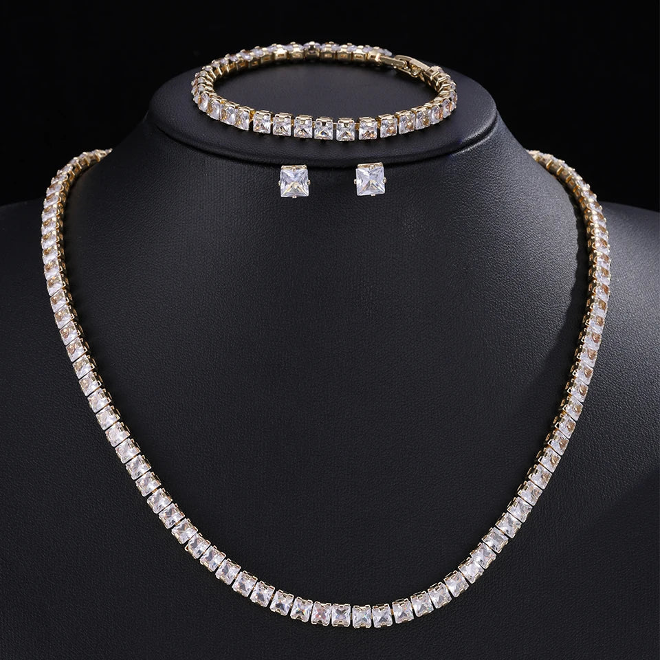 💎 ZAKOL Zircon Bridal Necklace Earrings Set