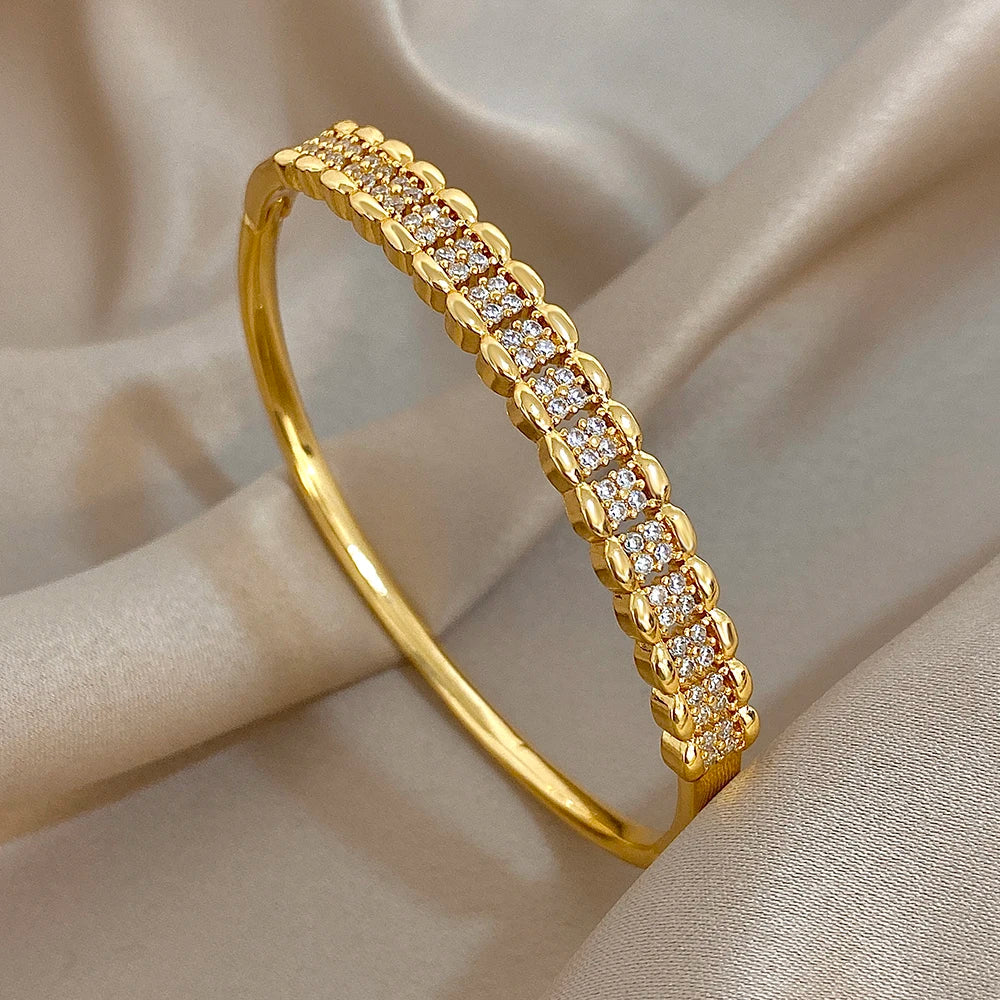 ✨ Rhinestone Open Cuff Bracelet Set