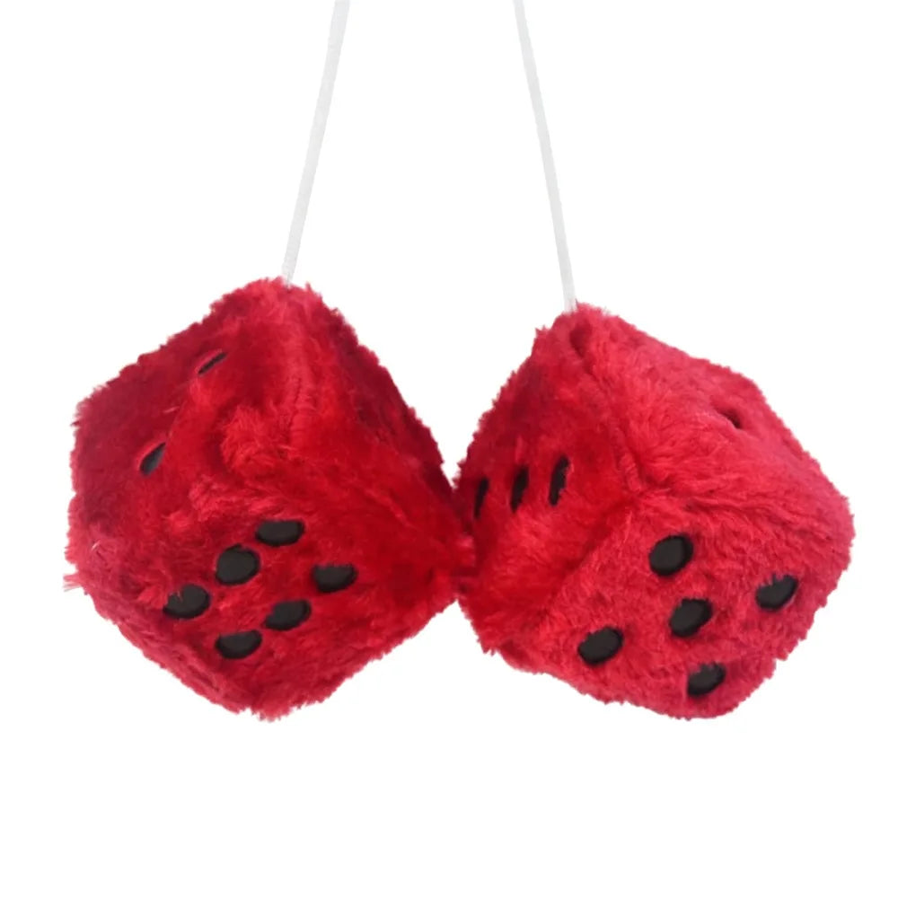 🎲 Fuzzy Hanging Dice Car Ornament
