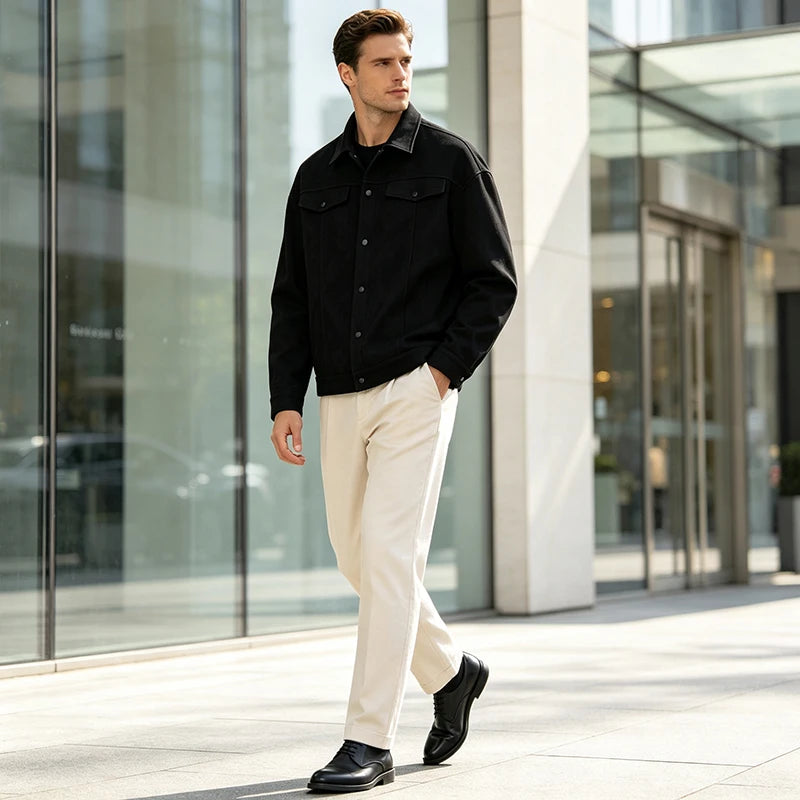 Men's Brushed Single-Breasted Jacket