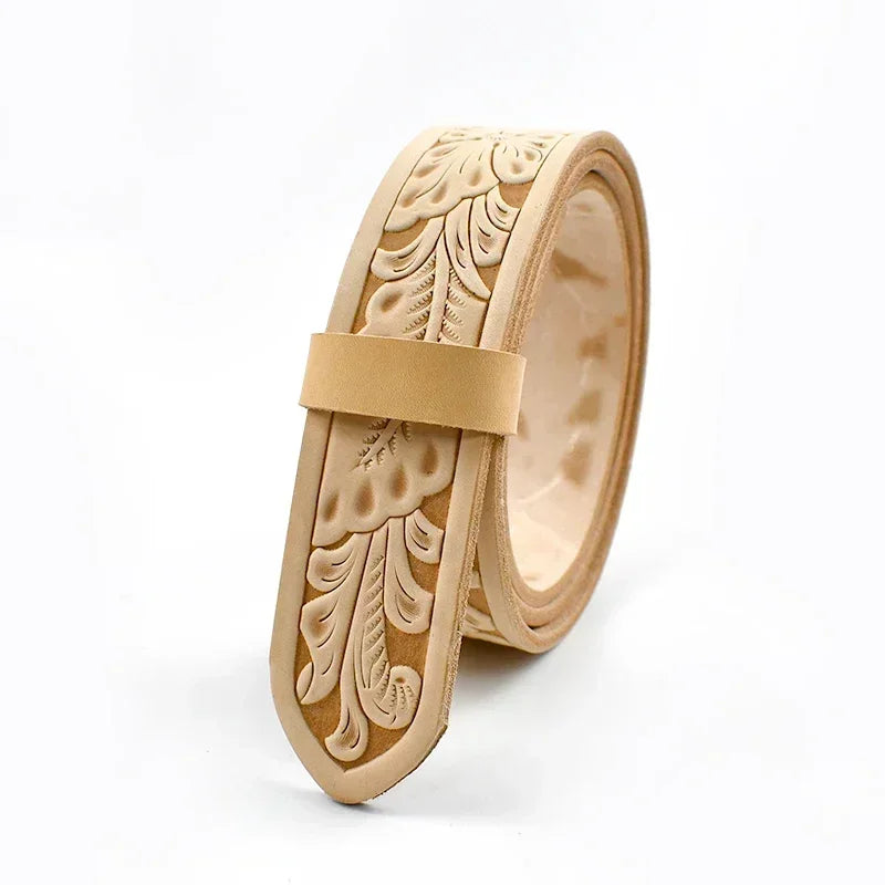 Men's Embossed Cowhide Leather Belt
