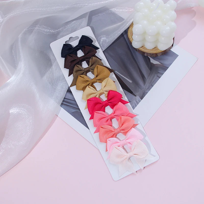 Girls Hair Bow Clips – 10 Pcs