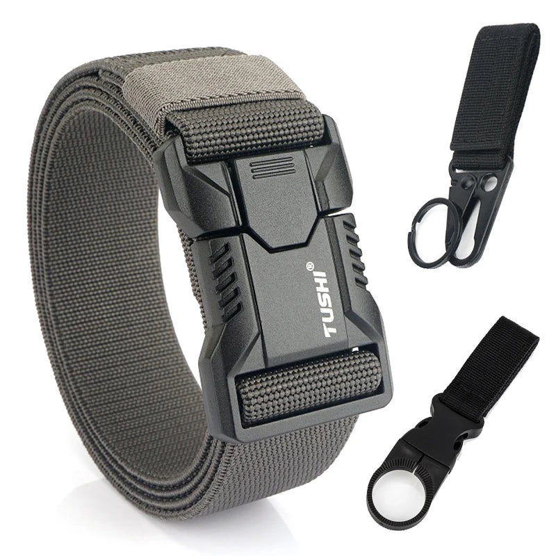 Tactical Elastic Belt with Quick Release Buckle