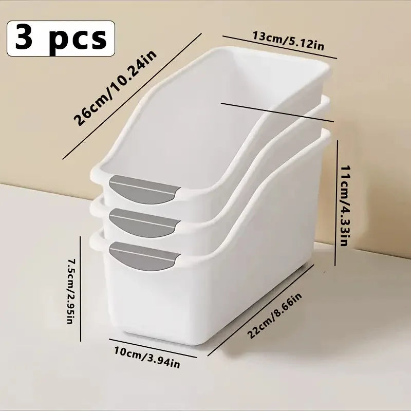 Curved Stackable Storage Boxes – 3 Pcs