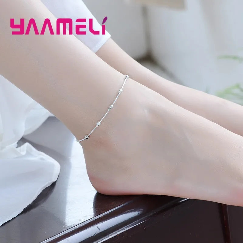 925 Silver Boho Charm Anklet