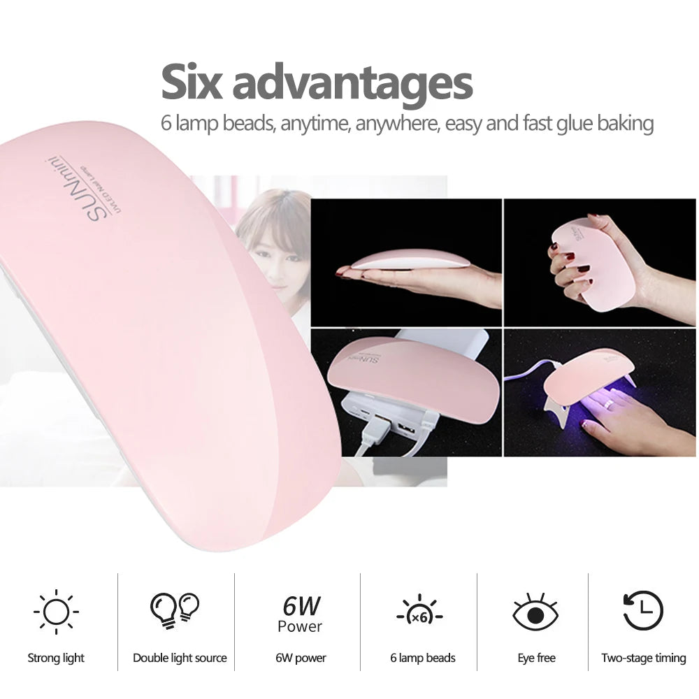 6W Mini UV LED Nail Dryer Lamp