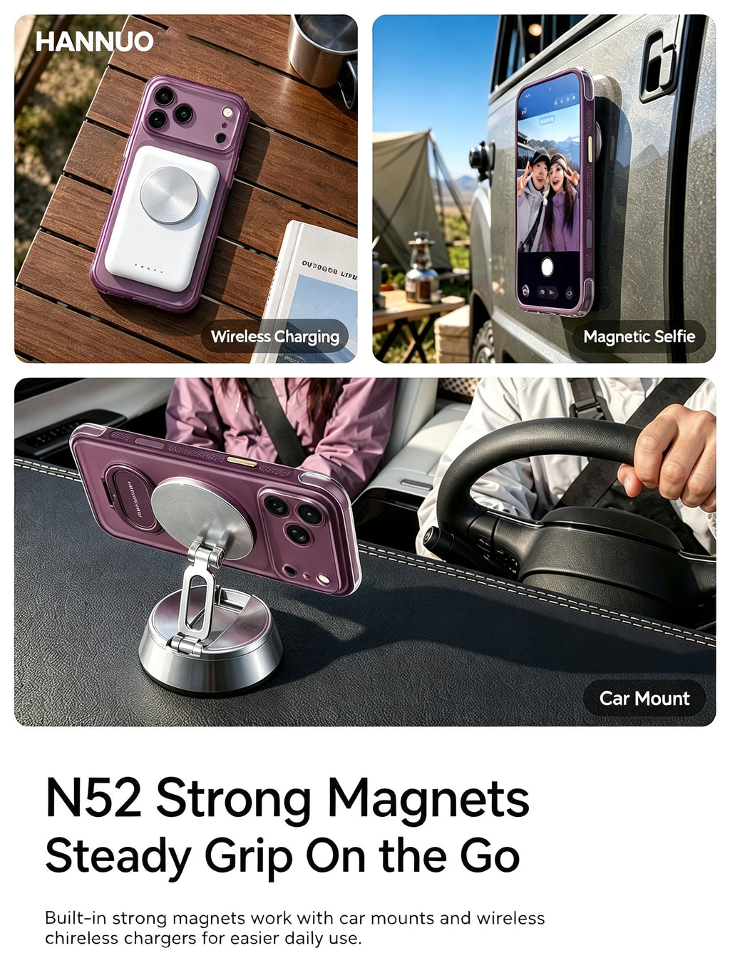 Clear Magnetic iPhone Case with Stand