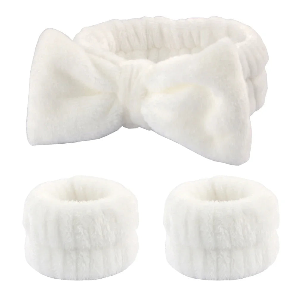 Spa Headband & Wristbands – 3 Pcs