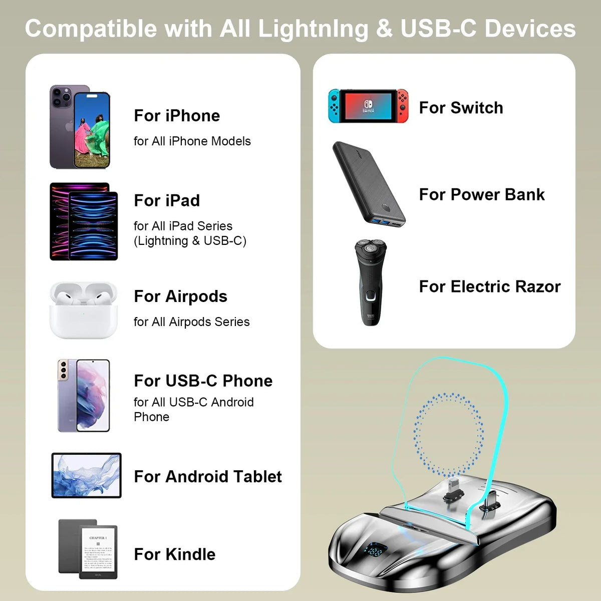 📱 3-in-1 Magnetic Charging Stand