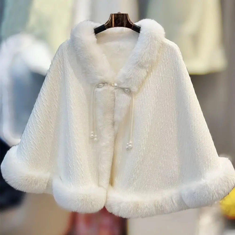 Short Knitted Shawl Cape