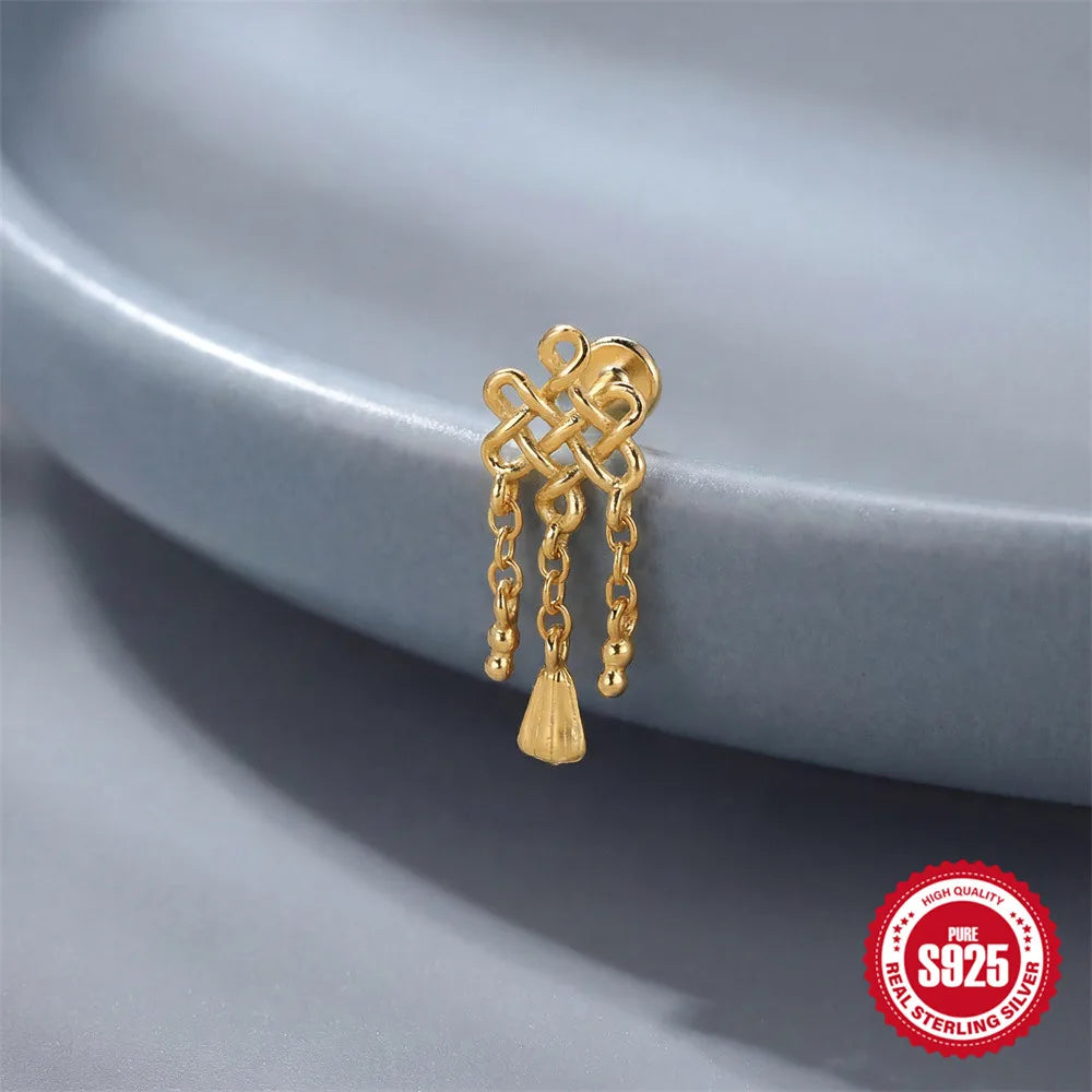 925 Silver Morning Glory Flat Back Stud