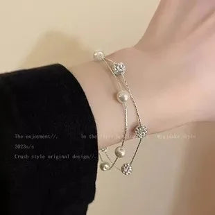 🌸 Zircon Flower Alloy Bracelet