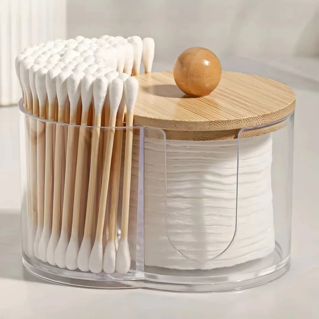 Clear Cotton Swab & Ball Organizer