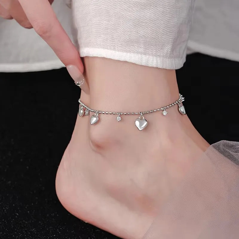 925 Silver Double-Layer Disc Anklet