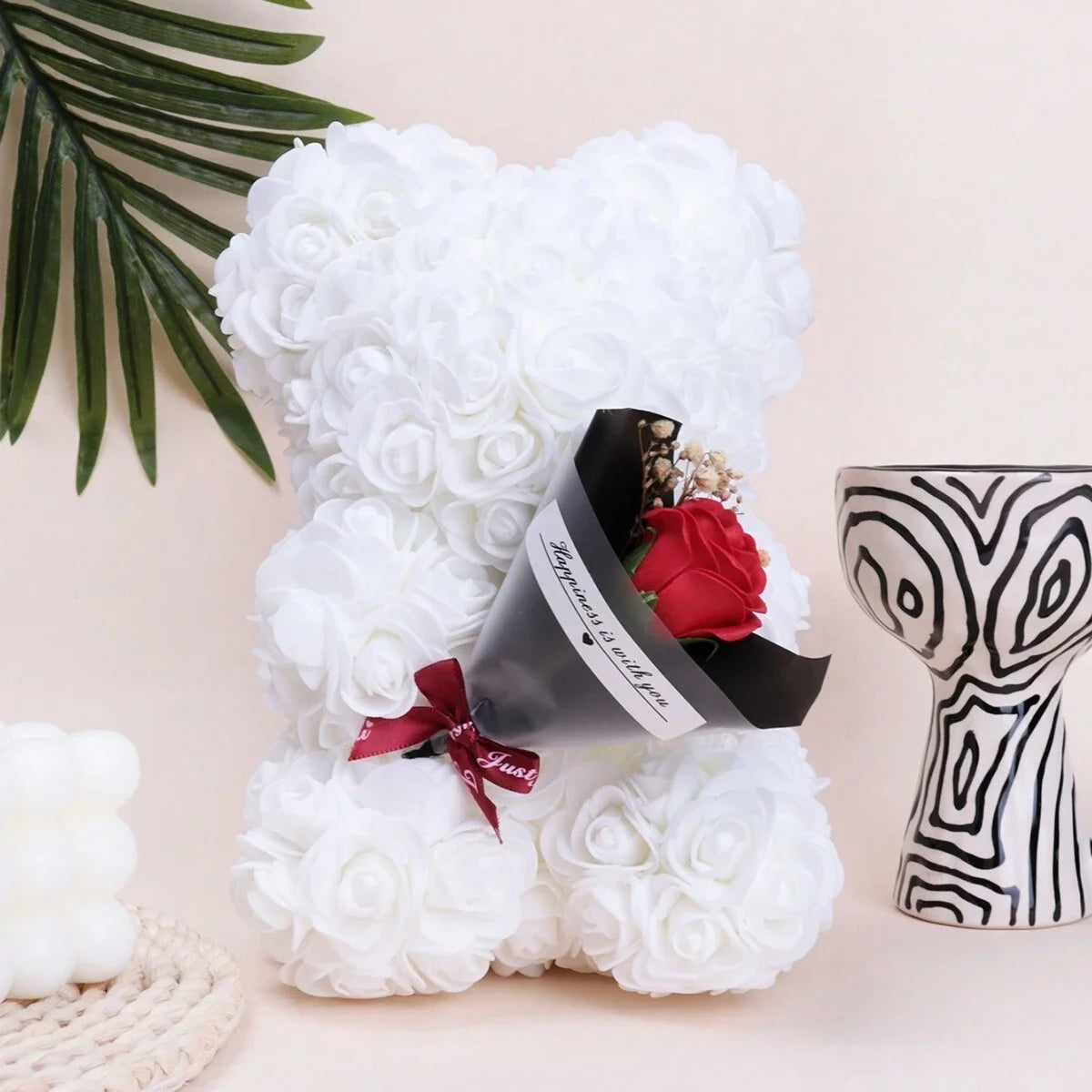 Foam Rose Teddy Bear Bouquet