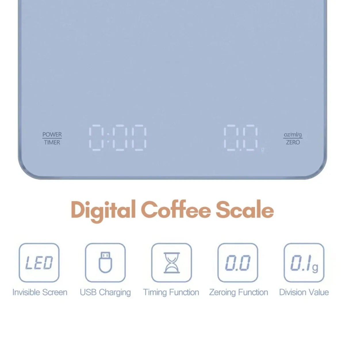 Rechargeable Coffee Scale with Timer