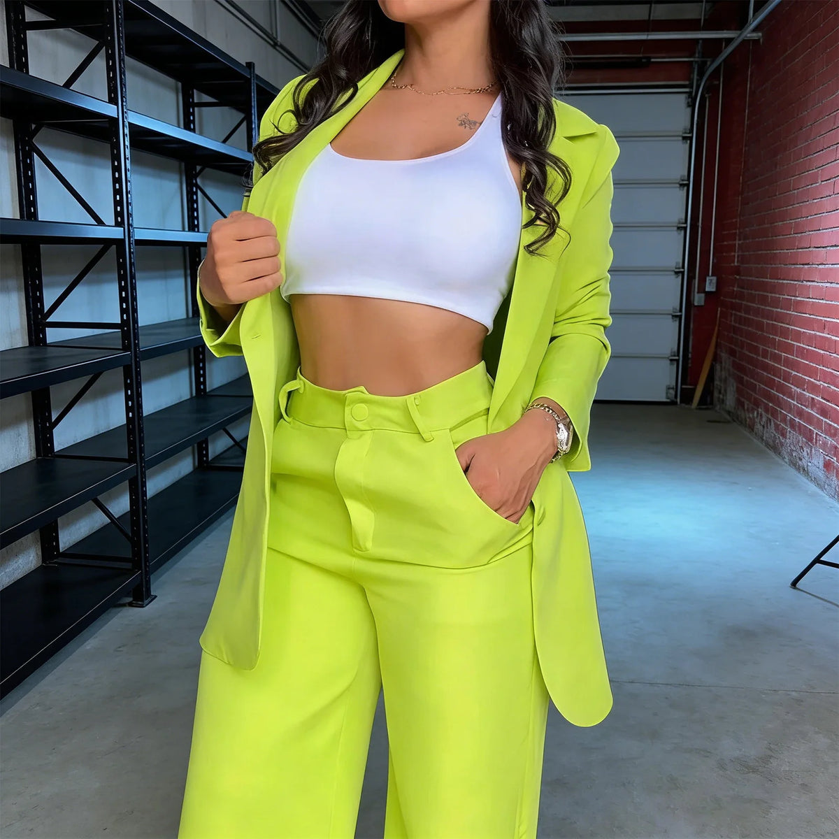Pink Blazer & Work Pants Suit