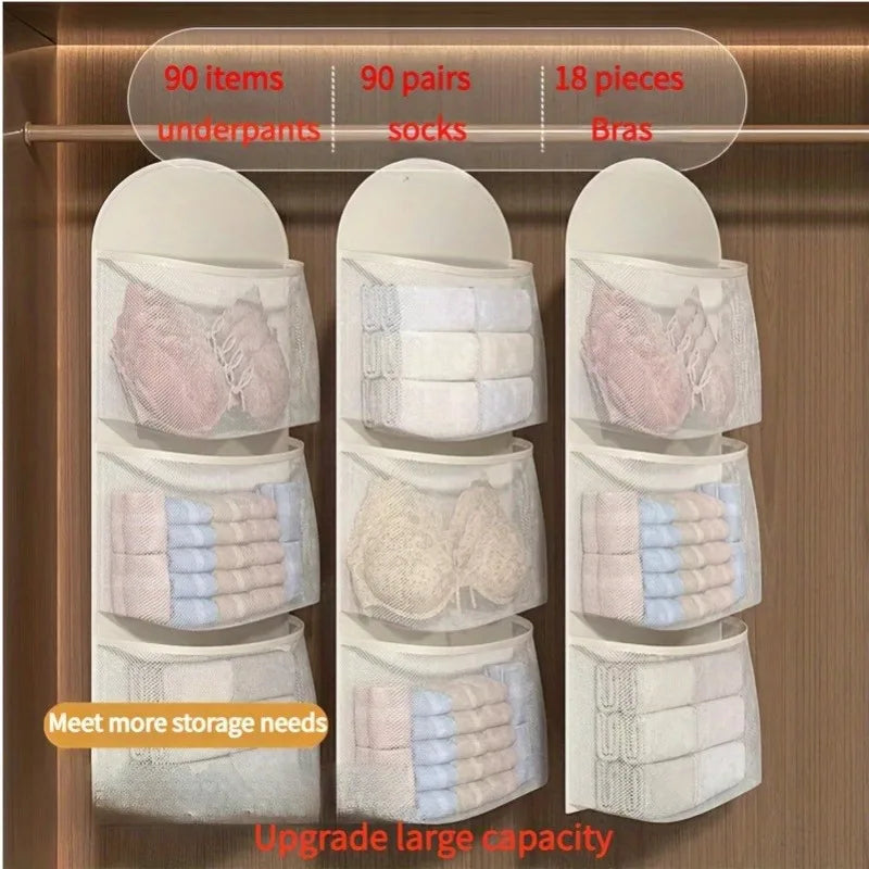 3-Tier Hanging Mesh Underwear Organizer