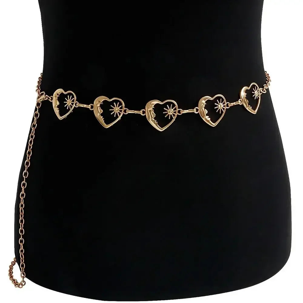 Vintage Sun Metal Waist Chain Belt